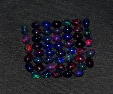 5x7MM 50Pcs Natural Ethiopian Black Opal Welo Fire Opal Loose Gems Cabochon Lot