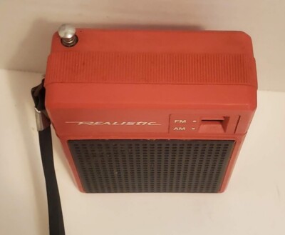Realistic Red AM/FM Pocket Transistor Radio by Radio Shack