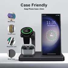 3In1 Fast Wireless Charger Charging Station For Samsung Watch 8/Ultra/7 S25+ S24
