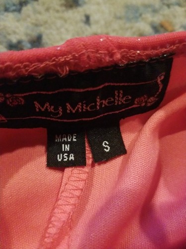 My Michelle Orange Sparkle Lined Women's Girls Dress Size S - Picture 8 of 15