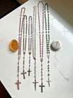 Beautiful  Vintage Lot of 6 Vintage Rosary Beads Glass Etc.. — photo 1