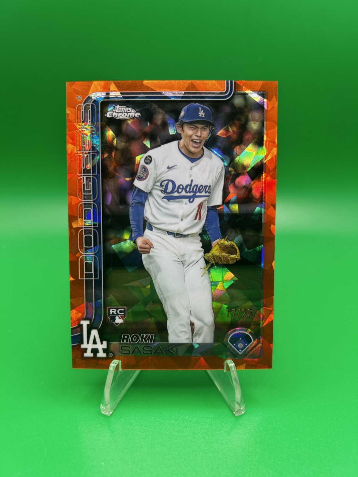 2025 Topps Chrome Sapphire Roki Sasaki Image Variation Orange /25 SSP Dodgers