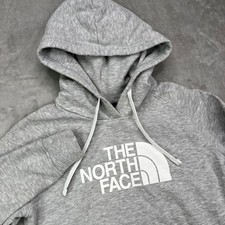 The North Face Half Dome Hoodie Womens Small Gray Heather Logo Pullover Fleece