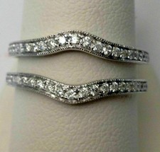 Lab Created Diamond Enhancer Ring Guard Wrap Band 14k White Gold Finish