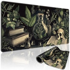 Gothic Dark Botanical Large Gaming Mouse Pad 31.5"x15.7" XXL Desk Mat, No
