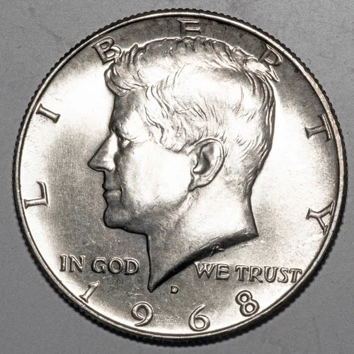 1968  D  Kennedy Half Dollar 50c - 40% Silver - BU