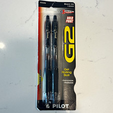 Pilot G2 Retractable Gel Pens Black Ink 1.0mm Bold Point 2-Pack 31250