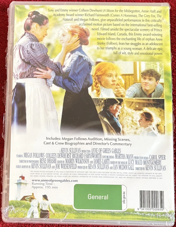 ANNE OF GREEN GABLES DVD NEW SEALED Mini Series 1983 Megan Follows Australian R4 - Image 2 of 2