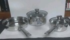 Cook'S Tools Sauce Pans & Frying Pan ( 1 Quart, 2 Quart & 8 Inch) Stainless New