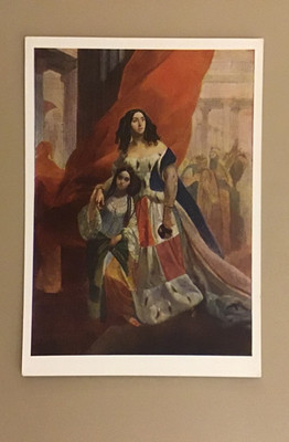 AK UdSSR russischer Maler BRIOULLOW Portrait der Gräfin Samoilowa