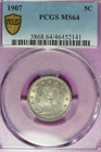 1907 PCGS MS65 LIBERTY HEAD V NICKEL #B52261