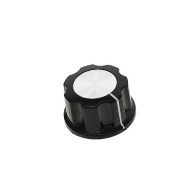 MF-A03 Knopf 21 mm Schwarz Silber für Drehgeber-Potentiometer