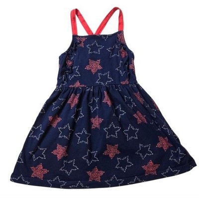 Carter's Child Of Mine Navy Blue Star Print 4th Of July Sleeveless Dress 3T
