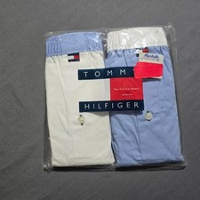 Tommy Hilfiger Boxers Mens Large Blue White 2 Pack Woven Full Cut U62612620 991