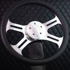 T06 16 Aluminum Steering Wheel Big Rig Black Vinyl For Freightliner 2007