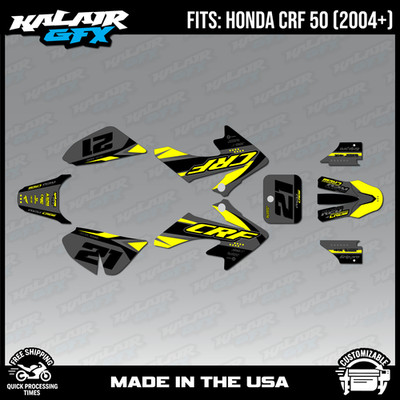 Graphics Kit for Honda CRF50 (2004-2012) or (2013+) OG CREW-Yelo_Shift