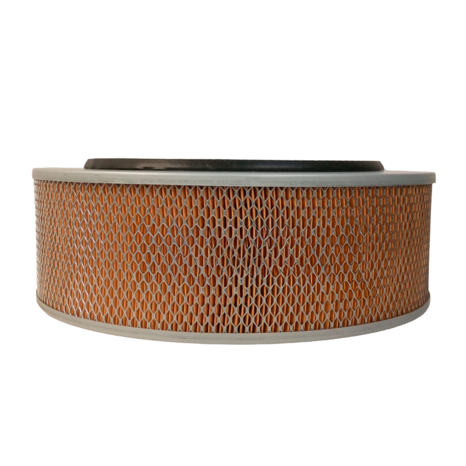 Brown cylindrical KC850-034 Keltec air filter with diamond pattern design, made in USA, and 2000 working hours label.