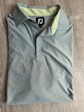 Footjoy FJ Golf Polo Shirt Mens Large LT Green Short Sleeve Performance Stretch