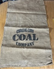 Vintage Burlap Sack Cereal City Coal Company Battle Creek MI Farm Decor 40”x24”