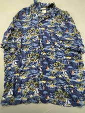 Vintage Walt Disney World Hawaiian Shirt Size XL Blue Mickey Mouse