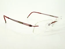 Silhouette 5521 Eyeglasses FRAMES 3040 Red ..[]19-140 Silver Titanium L583