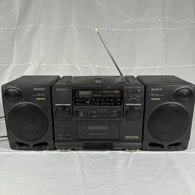 Sony CFD-510 AM/FM Radio CD Cassette Boombo way Speaker READ for