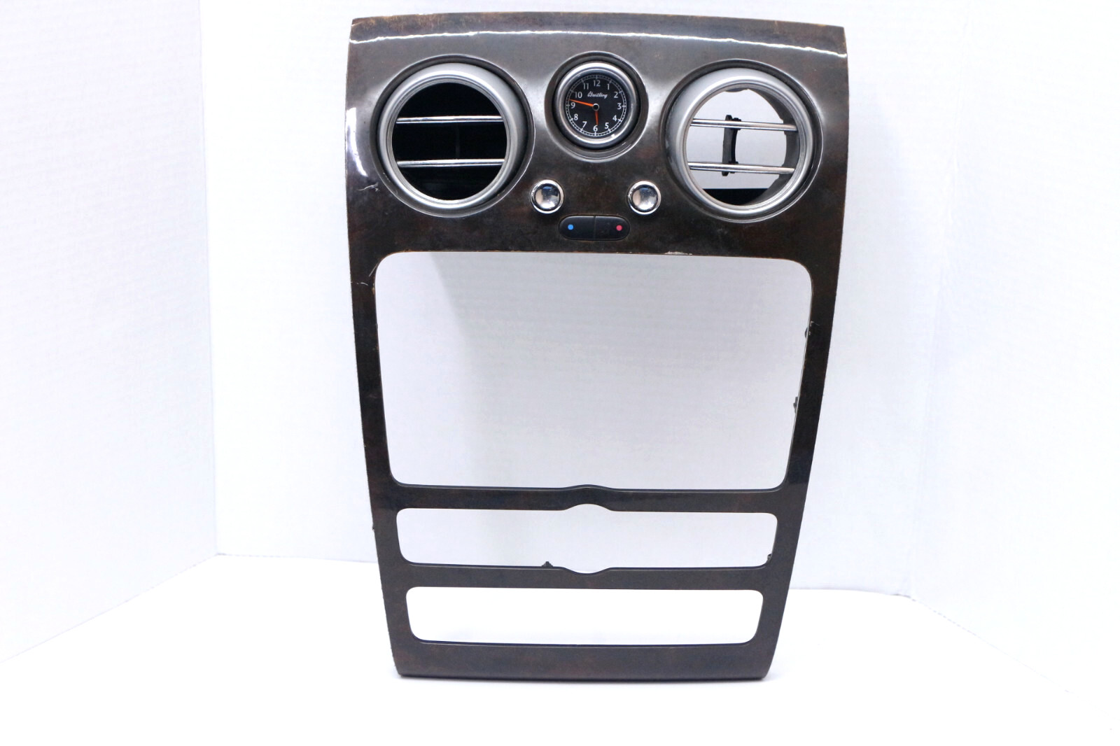 ✅ 2004-2010 Bentley Continental GT Flying Spur Center Wood Radio Bezel Trim Dash