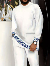 Men's Outfit 2 Piece Set Shirt  Pants Suit PLUS SIZE BIG 4XL