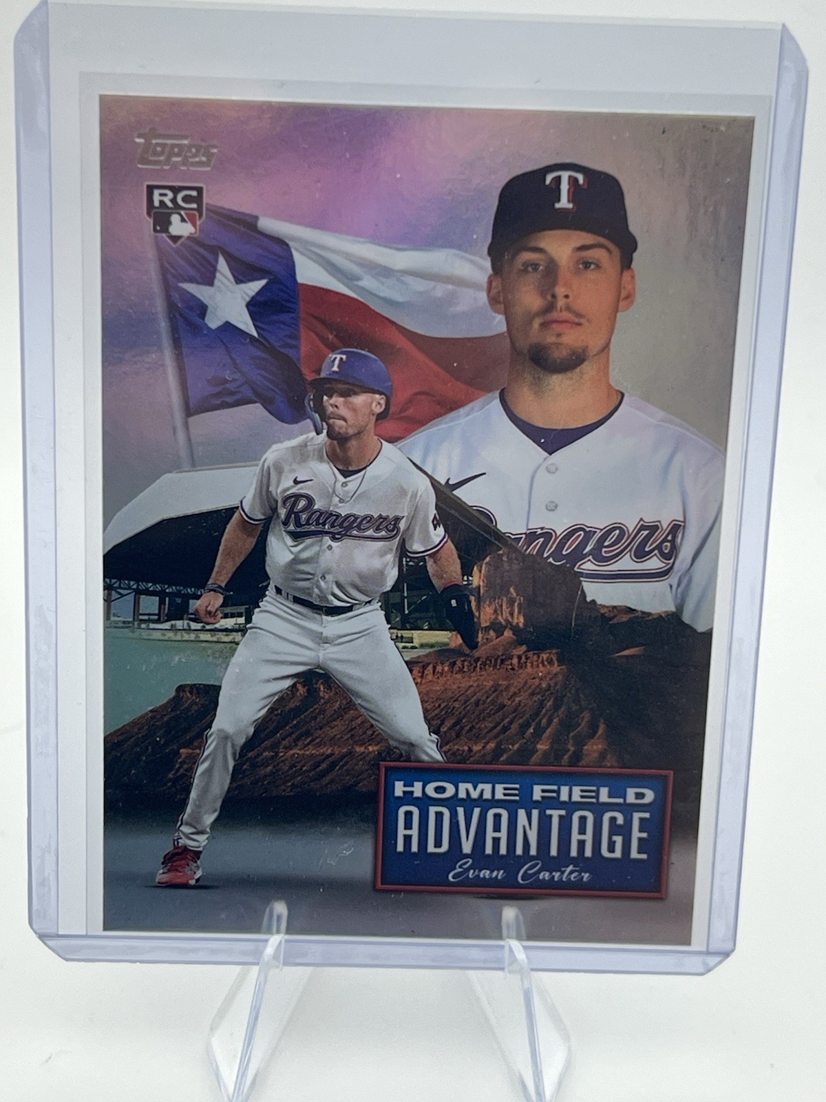 Topps 2024 Series 2 Home Field Advantage Evan Carter RC #HFA-13 Rangers
