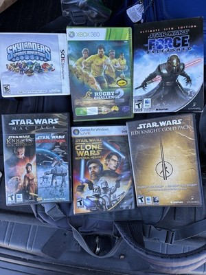 Star Wars PC Mac Game Lot KOTOR Jedi Knight Force Unleashed Clone Wars