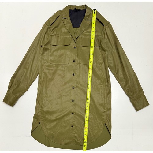 Rag & Bone Olive Green Button Down Mason Shirt Dress Long Sleeve Women's Medium