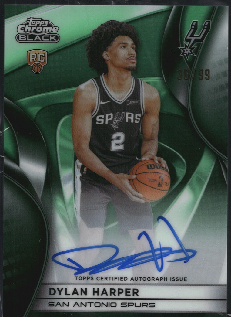DYLAN HARPER 2025-26 Topps Chrome Black Green Refractor ROOKIE RC AUTO 30/99