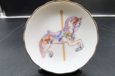 Vtg Carousel Memories Willitts Designs Ltd Ed Plate Scalloped Edge Gold Tone Rim