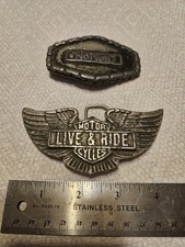 2 Metal Belt Buckles Harley Davidson Motorcycle Serial  H1419 Norton 14866