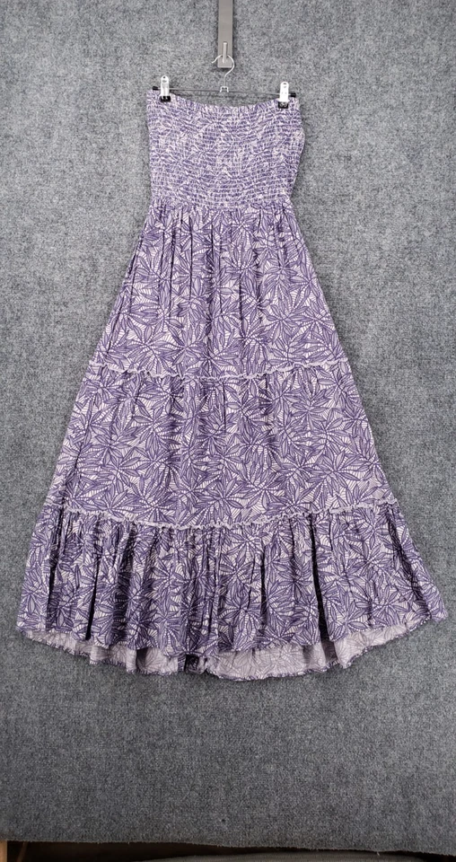 Vestido Blue Island Para Mujer L Grande Púrpura Línea A Maxi Sin Mangas Floral Playa Foto 2 de 4