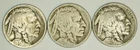 1919 P, 1924 P, 1925 P Buffalo Head Nickel - 3 coin lot