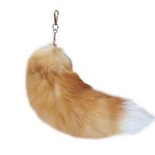 Fluffy Real Fox Fur Tail Keychain Tassel Bag Cosplay Tails Charm Handbag Accesso