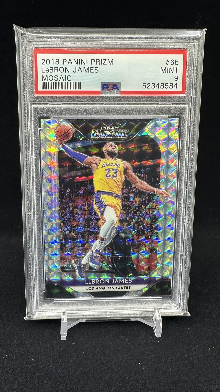 LeBron James 2018-19 Panini Prizm Mosaic #65 Silver Mosaic PSA 9