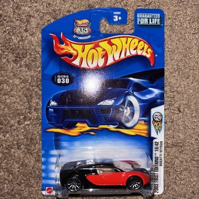 Hot Wheels 2003 #30 First Editions Bugatti Veyron 18/42 Red and Black