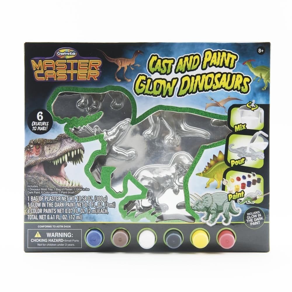 Master Caster Cast And Paint Glow Dinosaurs Craft Set