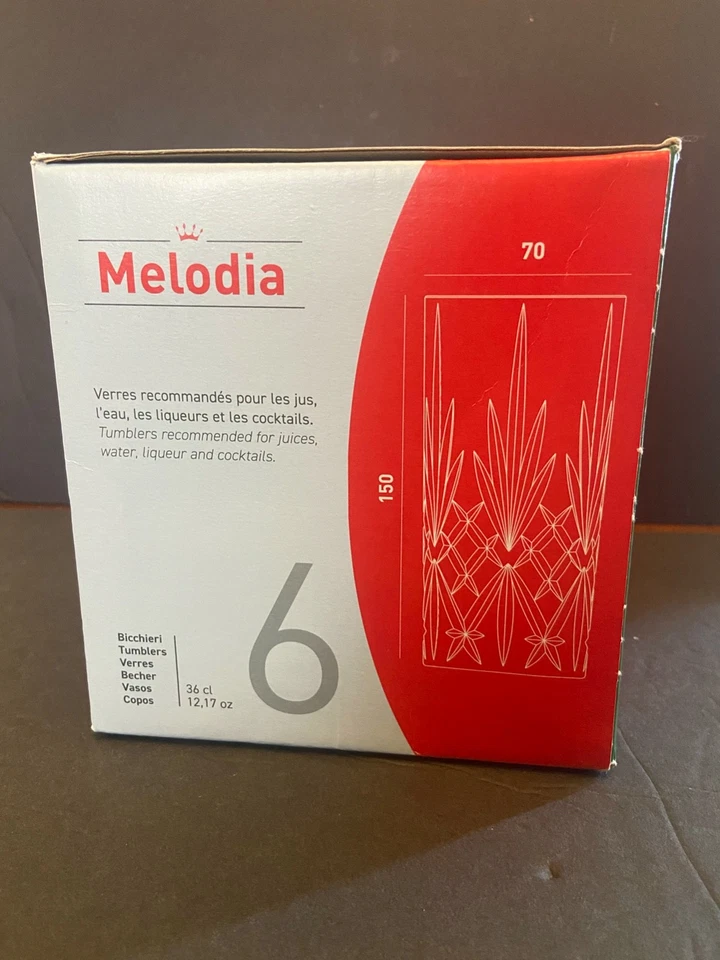 Juego de 6 vasos RCR Melodia Crystal Highball 5 7/8" de alto hechos en Italia Foto 2 de 4