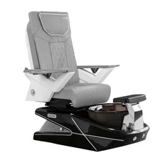 GEOM II FX Shiatsulogic Pedicure Chair Black/Black w/Discharge Pump, Gray