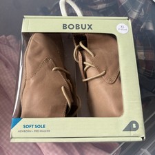 Bobux suola morbida deserto pizzo caramello nuovo con scatola XL 21-27 mesi