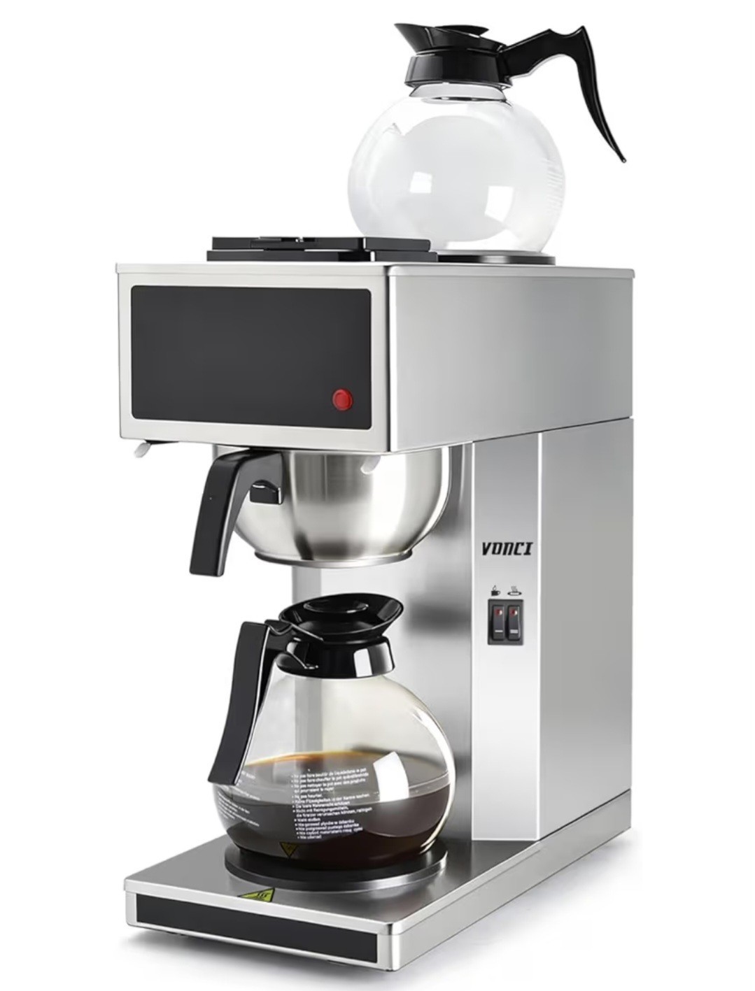Commercial Coffee Maker, 12c Drip Coffee Machine, 2 Glass Ca