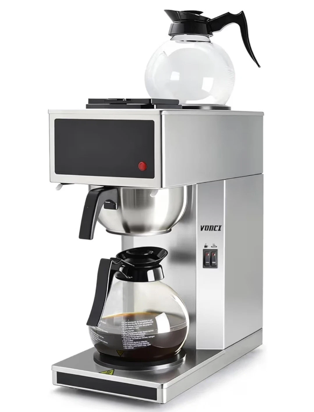 Commercial Coffee Maker, 12c Drip Coffee Machine, 2 Glass Carafes and 2 Warmers