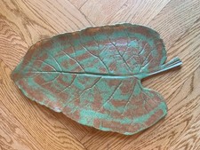 Patera ceramiczna handmade 37,5x24 cm | unikat | ceramika użytkowa | zielono-brą