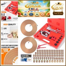 Brake Line Repair Kit 14 Inch 25ft Tubing 80pcs Fittings Flaring Tool Brake Line Repair Kit 14 Inch 25ft Tubing 80pcs Fittings Flaring Tool