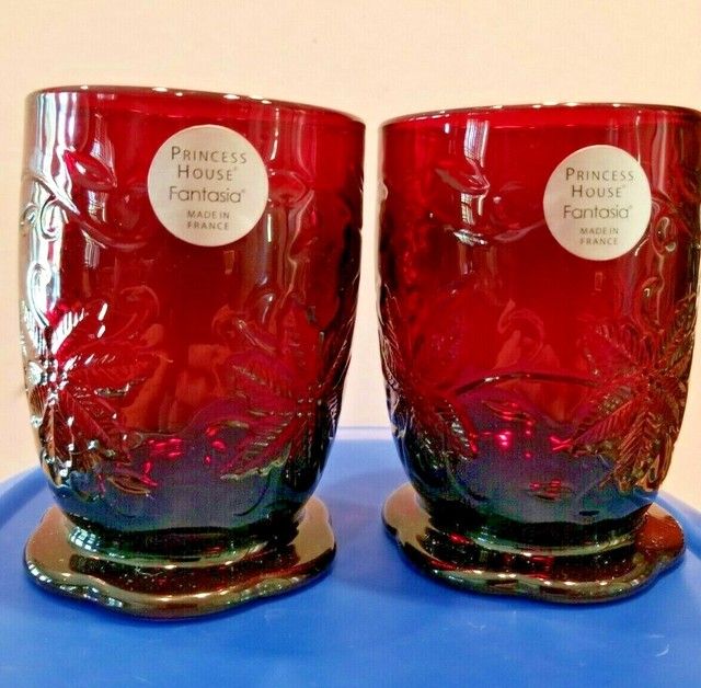 Princess House 5265 Red Fantasia Crystal Votive Candle Holders for sale