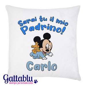 Federa Sarai Tu Il Mio Padrino Personalizzata Con Nome Topolino Battesimo Ebay