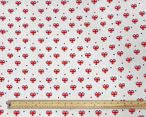 Union Jack Scatter Fabric Polycotton Poplin British Flag for Bunting Dressmaking - Picture 11 of 17